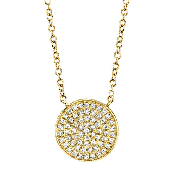 0.15CT DIAMOND PAVE CIRCLE NECKLACE