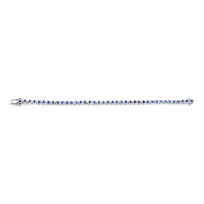 1.22CT DIAMOND & 2.44CT BLUE SAPPHIRE BRACELET