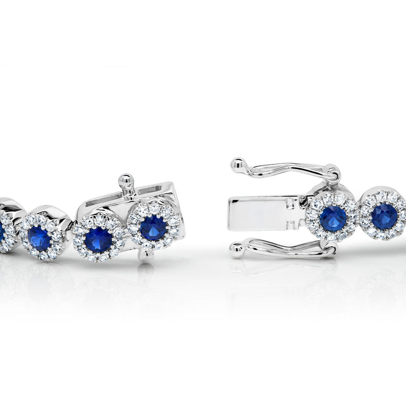 1.22CT DIAMOND & 2.44CT BLUE SAPPHIRE BRACELET