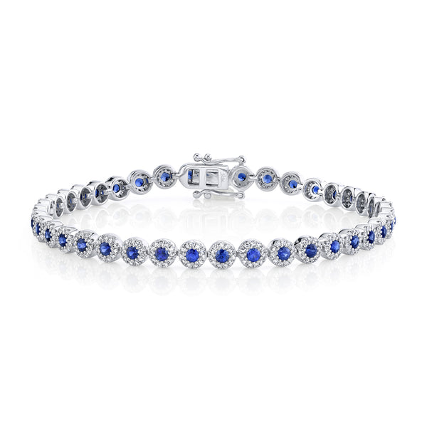 1.22CT DIAMOND & 2.44CT BLUE SAPPHIRE BRACELET