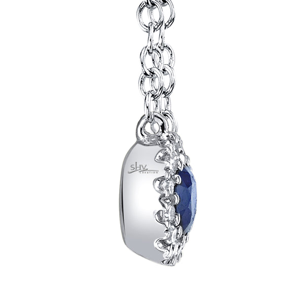 0.04CT DIAMOND & 0.14CT BLUE SAPPHIRE NECKLACE