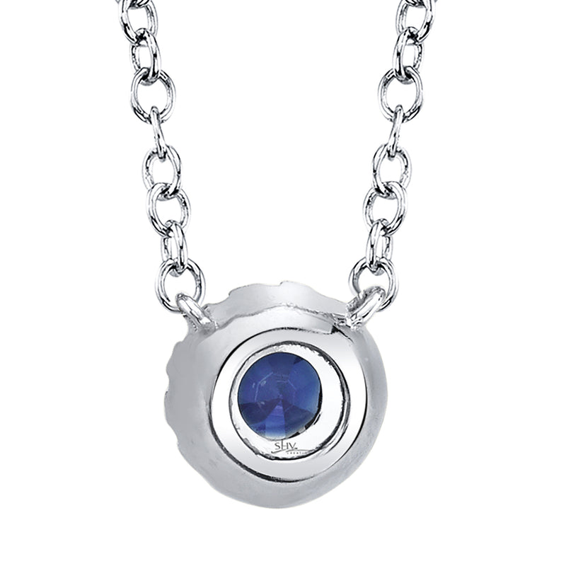 0.04CT DIAMOND & 0.14CT BLUE SAPPHIRE NECKLACE