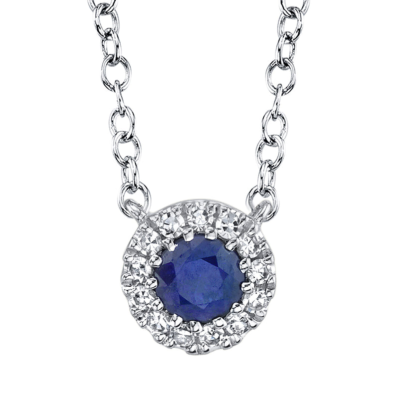 0.04CT DIAMOND & 0.14CT BLUE SAPPHIRE NECKLACE