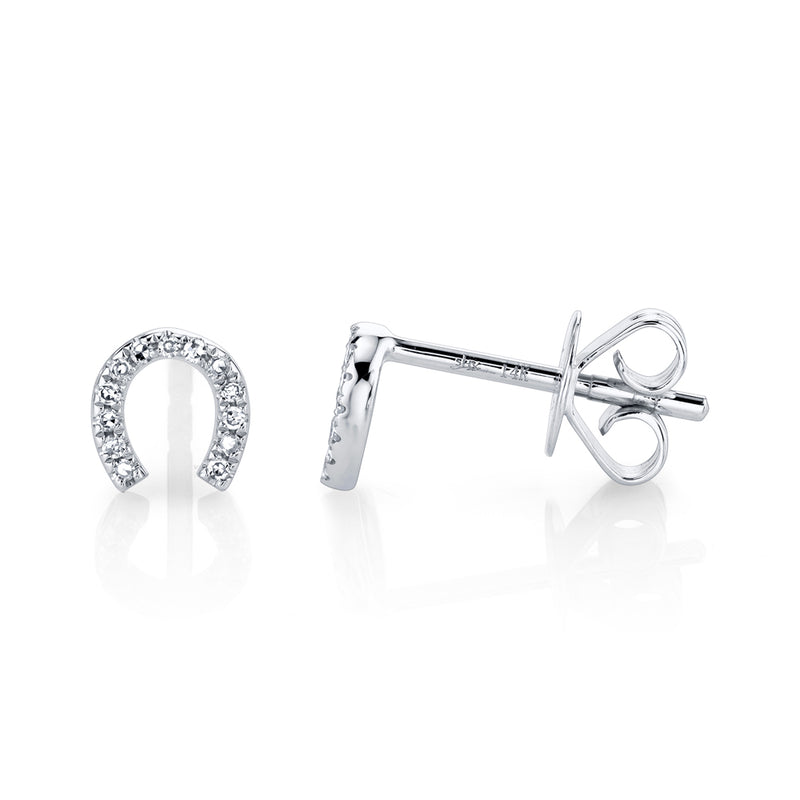 0.06CT DIAMOND HORSESHOE STUD EARRING