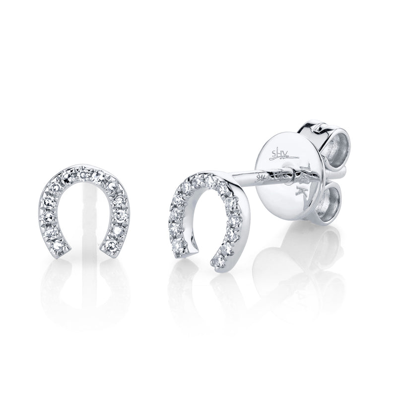 0.06CT DIAMOND HORSESHOE STUD EARRING