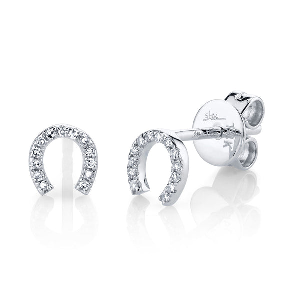 0.06CT DIAMOND HORSESHOE STUD EARRING