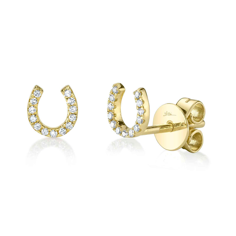 0.06CT DIAMOND HORSESHOE STUD EARRING