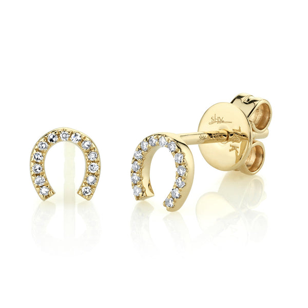 0.06CT DIAMOND HORSESHOE STUD EARRING