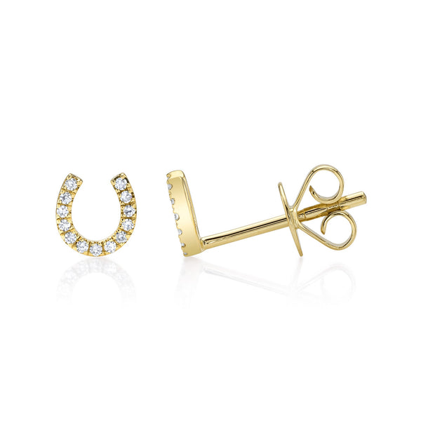 0.06CT DIAMOND HORSESHOE STUD EARRING
