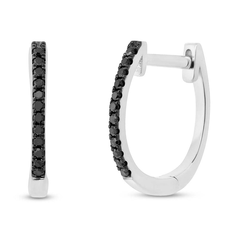 0.08CT BLACK DIAMOND HUGGIE EARRING