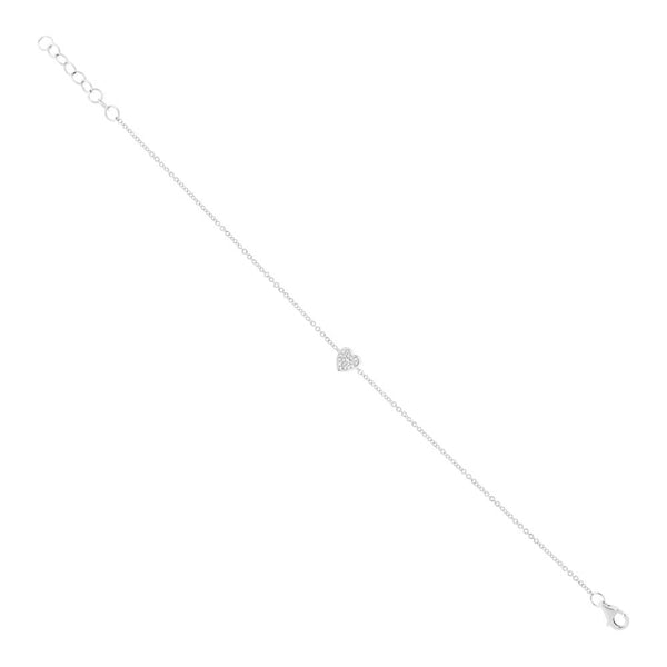 0.04CT DIAMOND PAVE HEART BRACELET