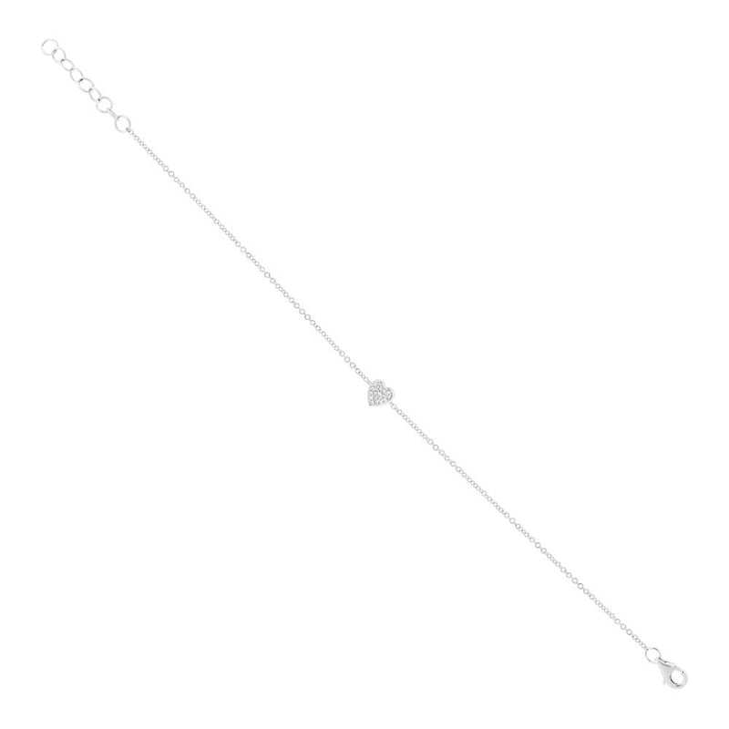 0.04CT DIAMOND PAVE HEART BRACELET