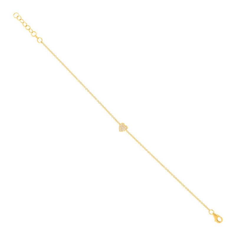 0.04CT DIAMOND PAVE HEART BRACELET