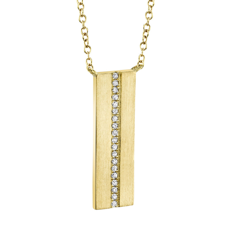 0.06CT DIAMOND BAR MATTE NECKLACE