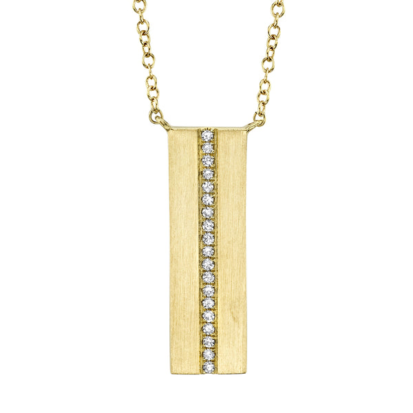 0.06CT DIAMOND BAR MATTE NECKLACE