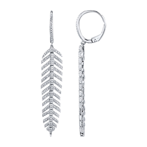 0.60CT DIAMOND FEATHER EARRING