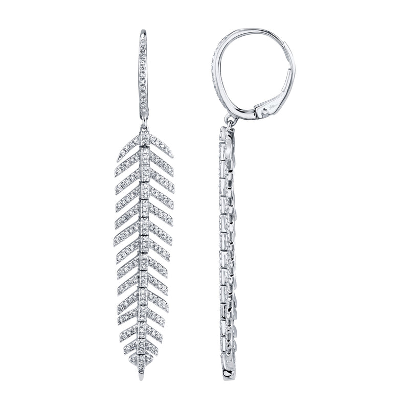 0.60CT DIAMOND FEATHER EARRING