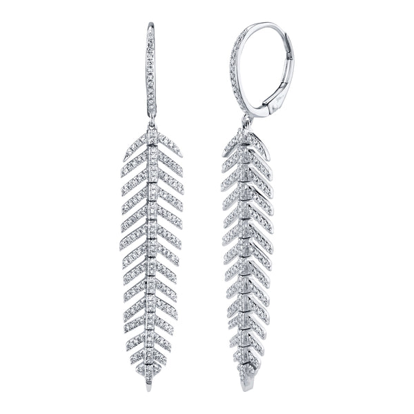 0.60CT DIAMOND FEATHER EARRING