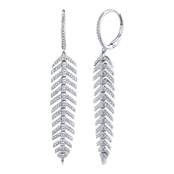 0.60CT DIAMOND FEATHER EARRING
