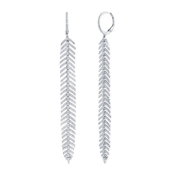 1.43CT DIAMOND FEATHER EARRING