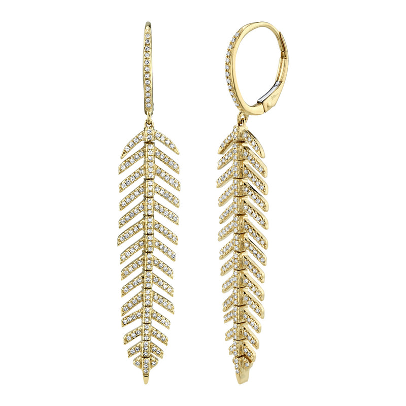0.60CT DIAMOND FEATHER EARRING