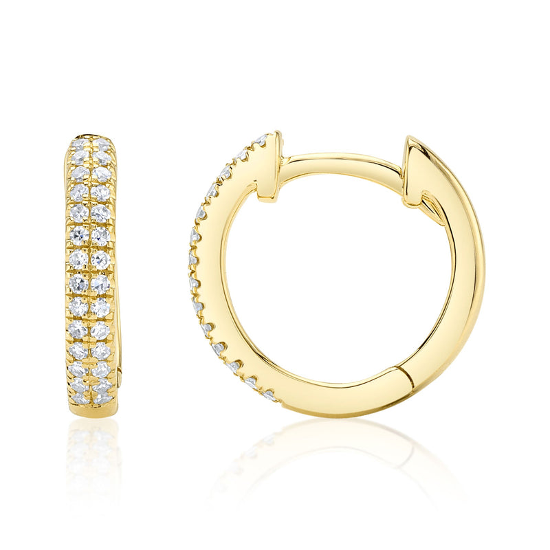 0.12CT DIAMOND PAVE HUGGIE EARRING