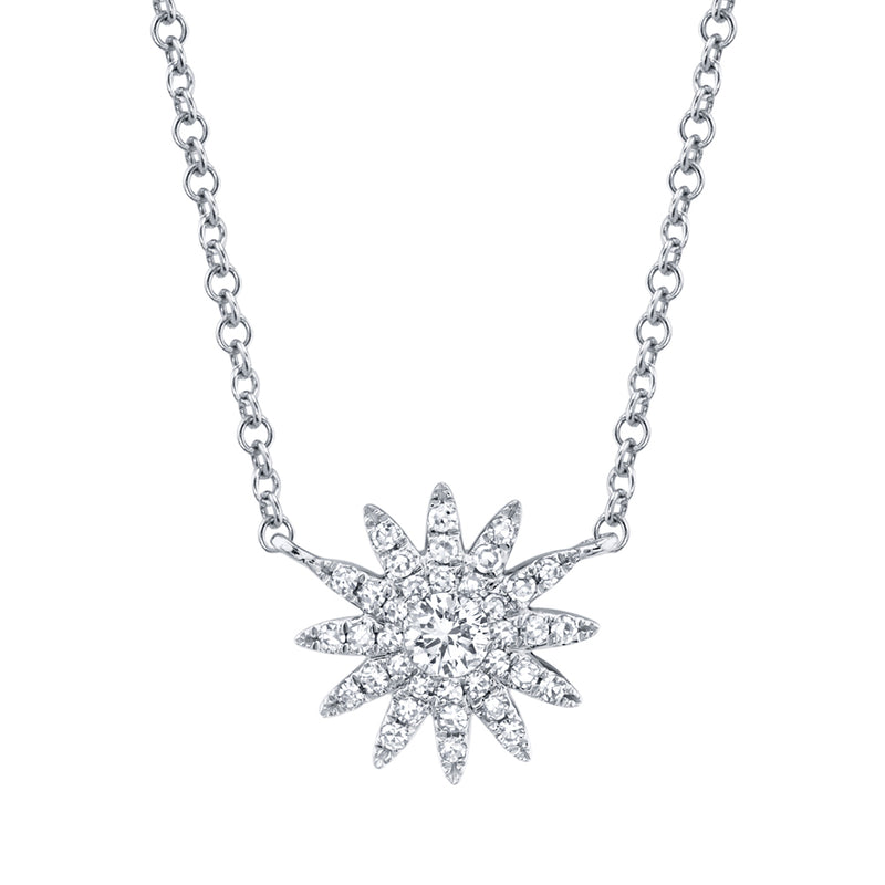 0.15CT DIAMOND STARBURST NECKLACE