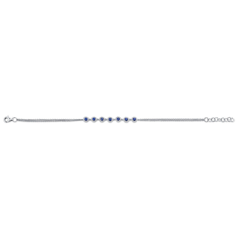 0.21CT DIAMOND & 0.53CT BLUE SAPPHIRE BRACELET