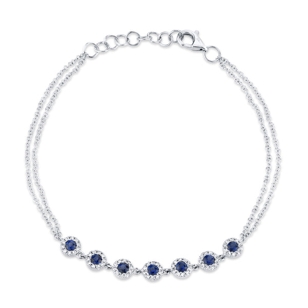 0.21CT DIAMOND & 0.53CT BLUE SAPPHIRE BRACELET