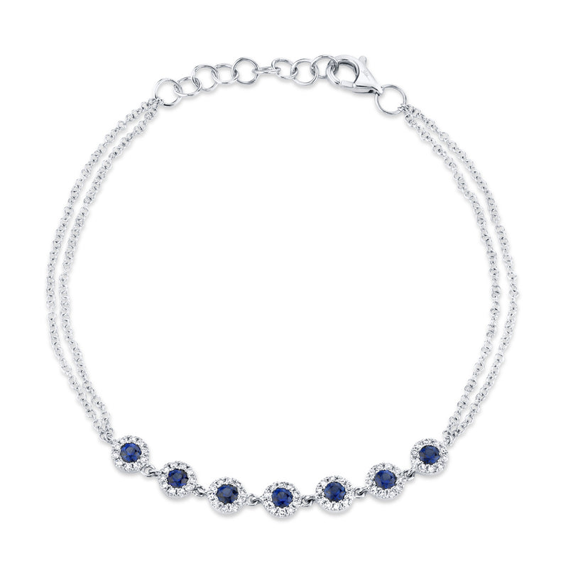 0.21CT DIAMOND & 0.53CT BLUE SAPPHIRE BRACELET