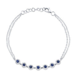 0.21CT DIAMOND & 0.53CT BLUE SAPPHIRE BRACELET