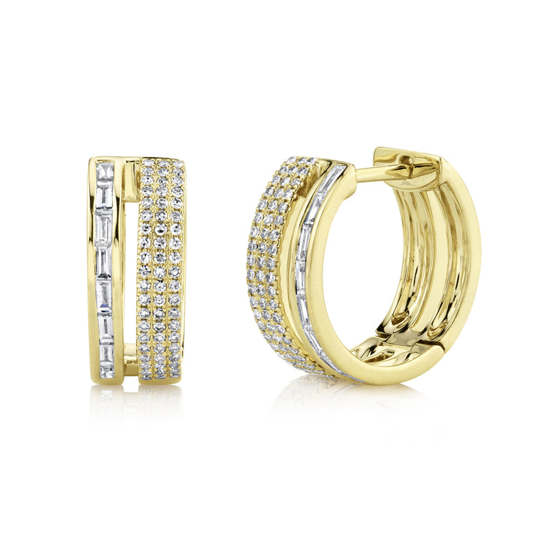 0.58CT DIAMOND BAGUETTE HOOP EARRING