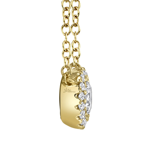0.20CT-CTR(ROUND) 0.05CT-SIDE DIAMOND NECKLACE