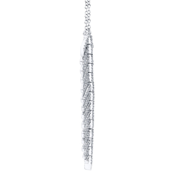 0.29CT DIAMOND FEATHER NECKLACE