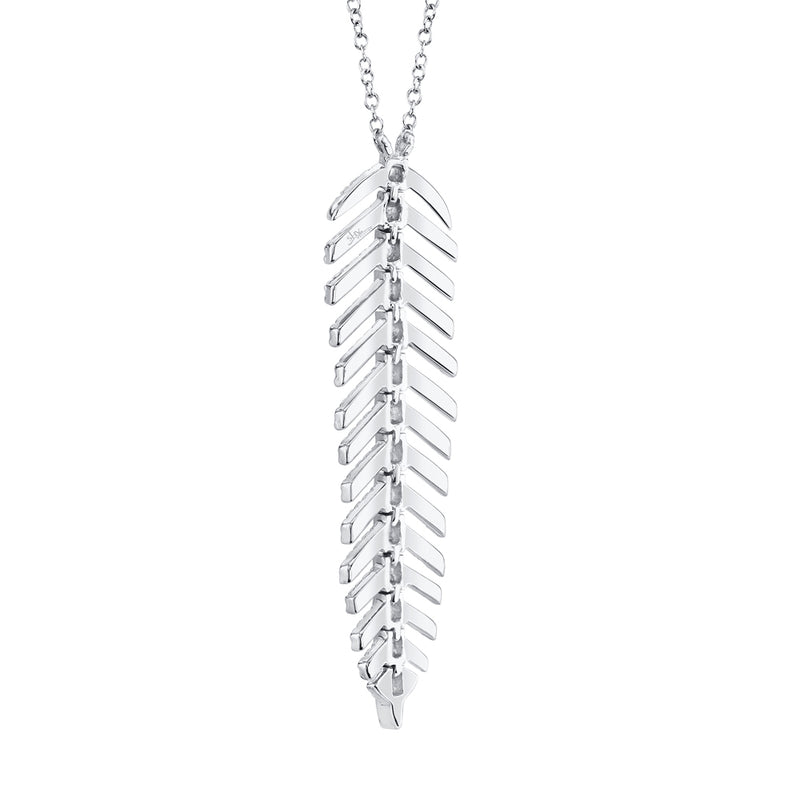 0.29CT DIAMOND FEATHER NECKLACE
