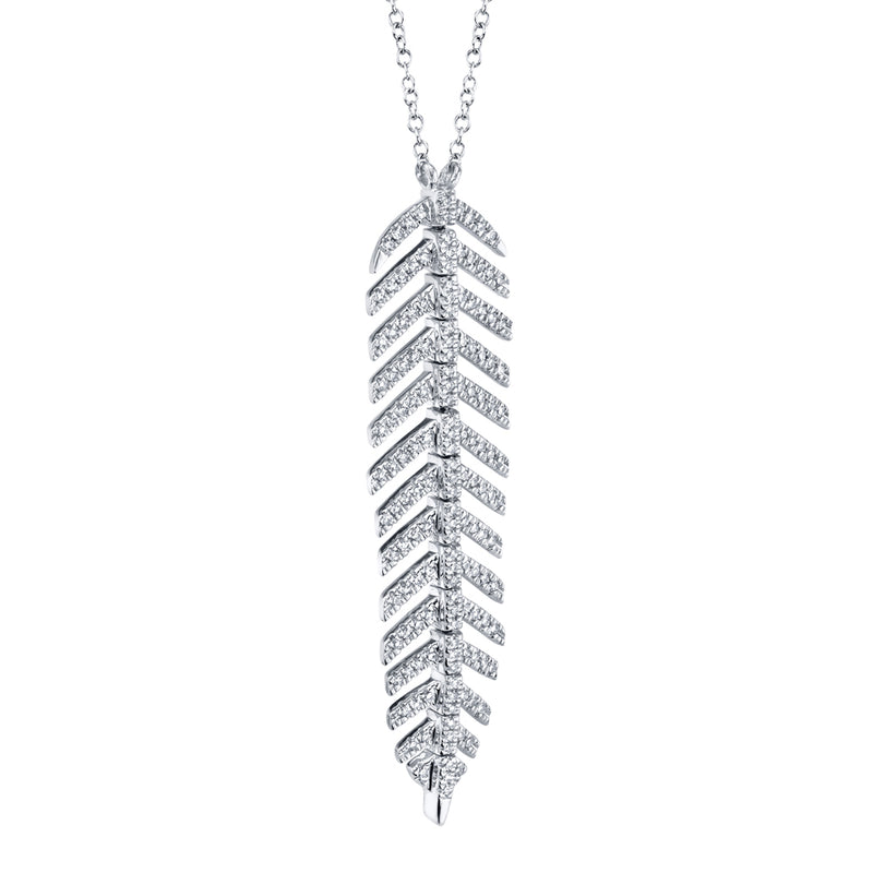 0.29CT DIAMOND FEATHER NECKLACE