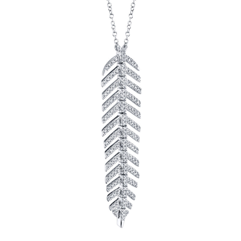 Modtagelig for Opsætning Motel 0.29CT DIAMOND 'Phoenix' FEATHER Pendant NECKLACE – Shy Creation