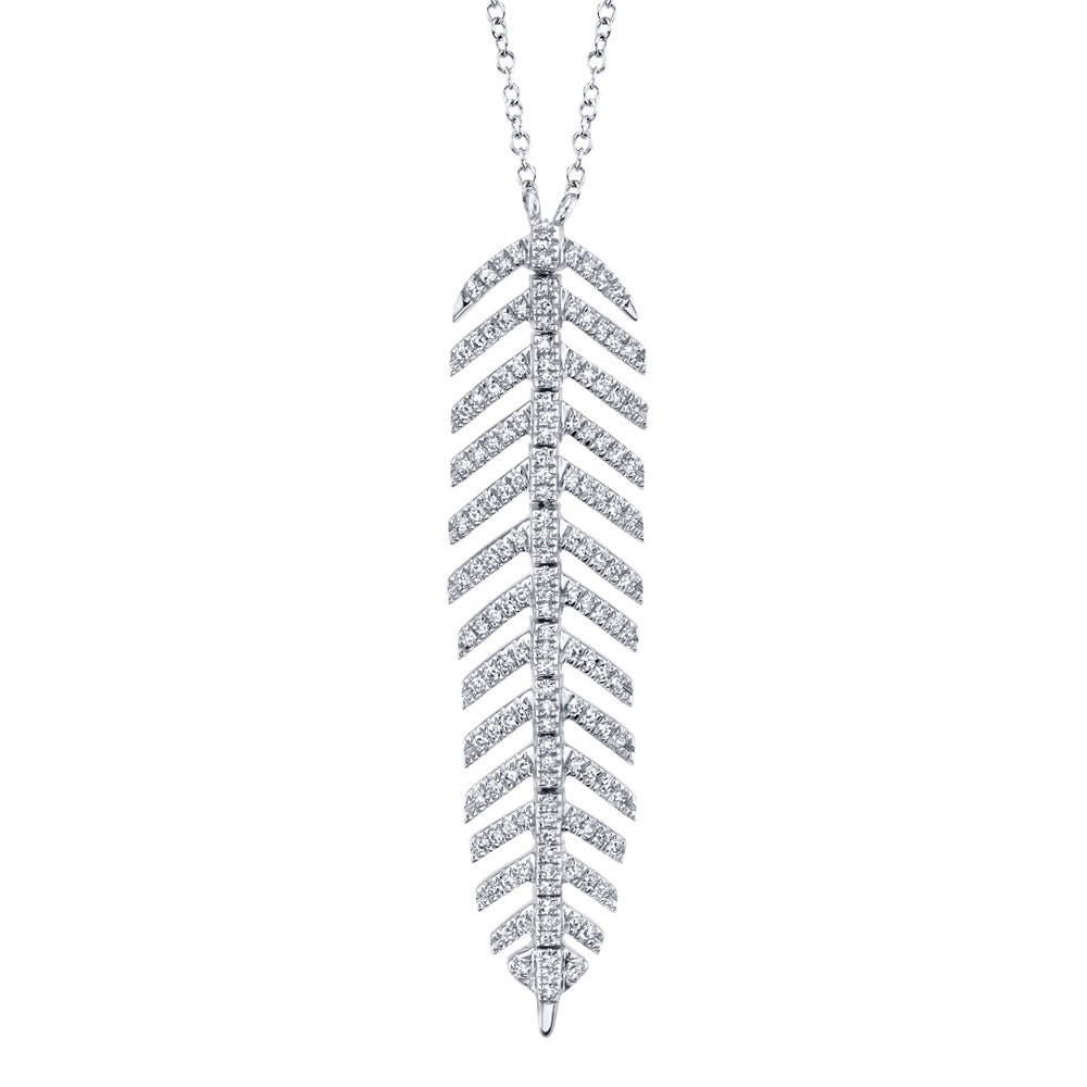 0.29CT DIAMOND FEATHER NECKLACE – Shy Creation