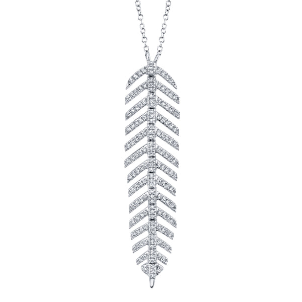 0.29CT DIAMOND FEATHER NECKLACE