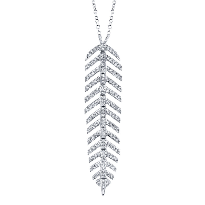 0.29CT DIAMOND FEATHER NECKLACE