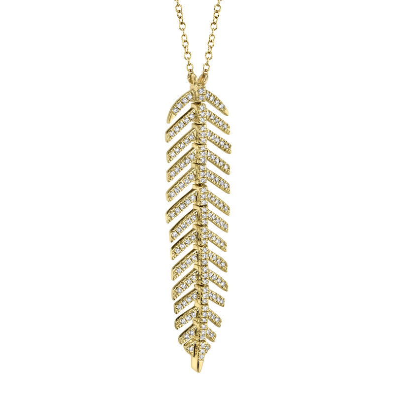 0.29CT DIAMOND FEATHER NECKLACE