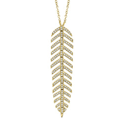 0.29CT DIAMOND FEATHER NECKLACE