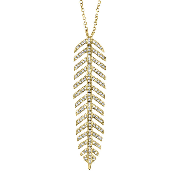 0.29CT DIAMOND FEATHER NECKLACE