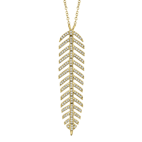 0.29CT DIAMOND FEATHER NECKLACE
