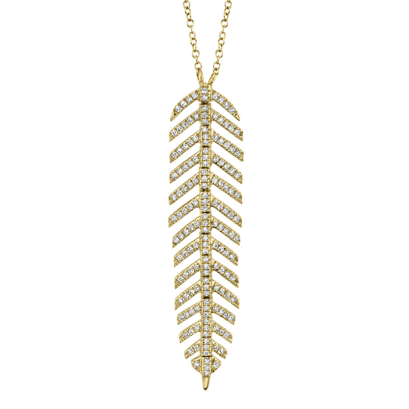 0.29CT DIAMOND FEATHER NECKLACE