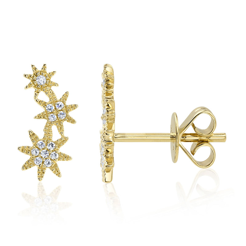 0.06CT DIAMOND STAR STUD EARRING