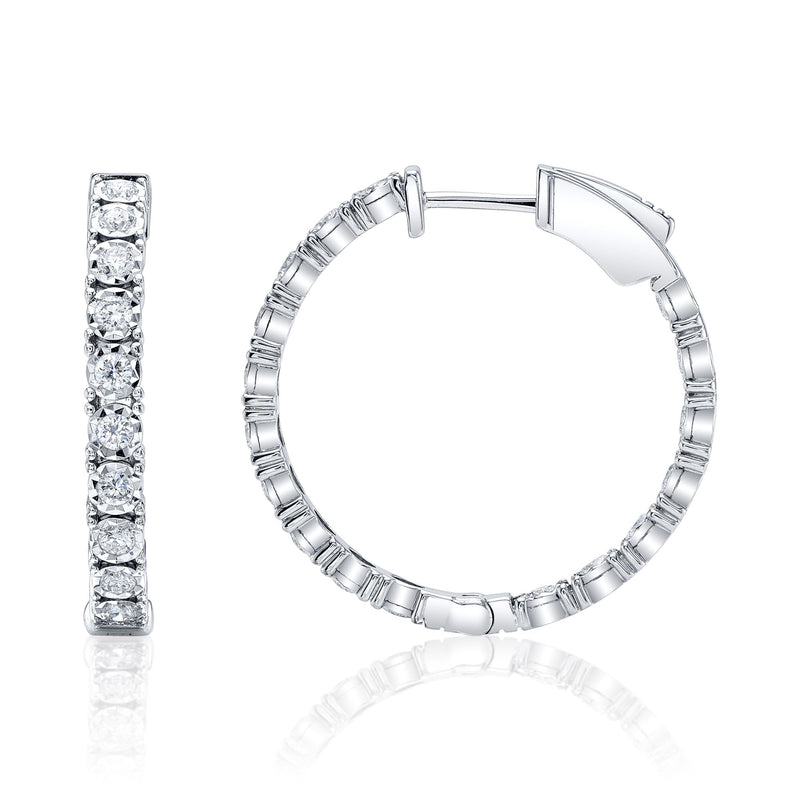 1.06CT DIAMOND HOOP EARRING