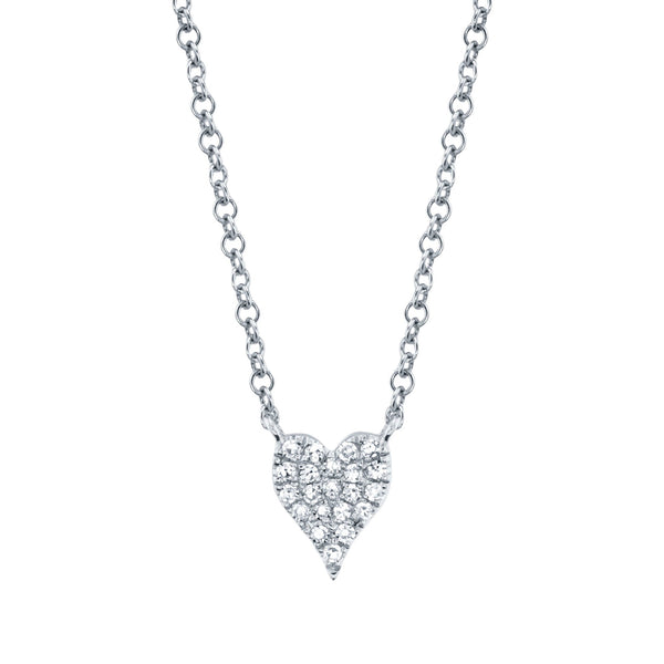 0.05CT DIAMOND PAVE HEART NECKLACE