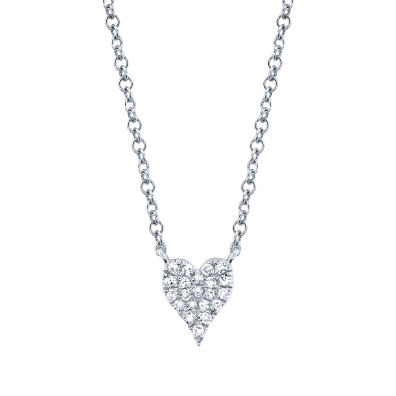 0.05CT DIAMOND PAVE HEART NECKLACE