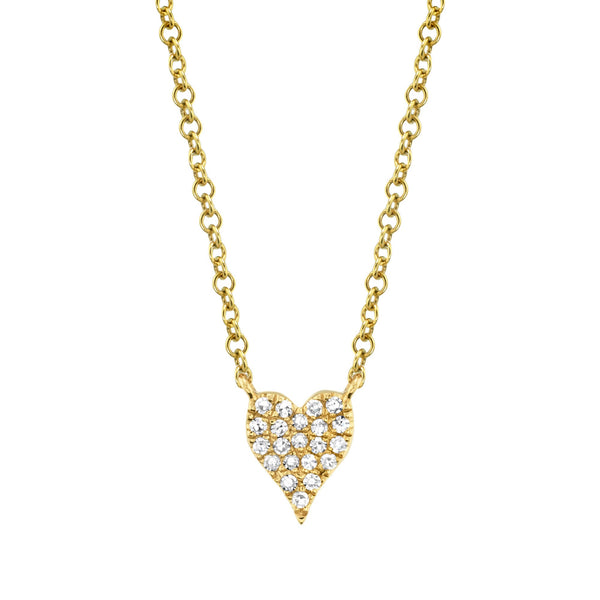 0.05CT DIAMOND PAVE HEART NECKLACE